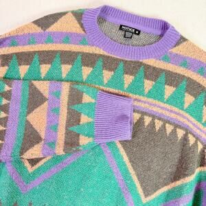 Notice The Reckless x Asa Steinars Oversized Geometric Crewneck Sweater Womens M